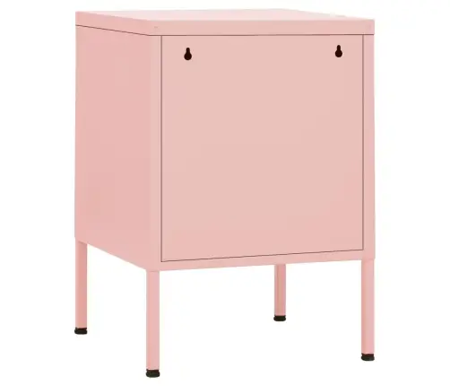 Naktsskapītis, 35X35X51 Cm, Tērauds, Rozā Vidaxl