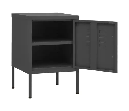 Naktinis Staliukas, Antracito, 35X35X51cm Plienas Naktinis Staliukas, Antracito, 35X35X51cm Plienas