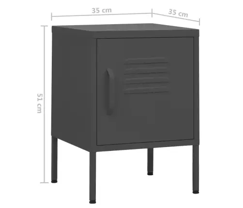 Naktinis Staliukas, Antracito, 35X35X51cm Plienas Naktinis Staliukas, Antracito, 35X35X51cm Plienas