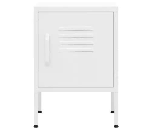 Naktsskapītis, 35X35X51 Cm, Tērauds, Balts Vidaxl