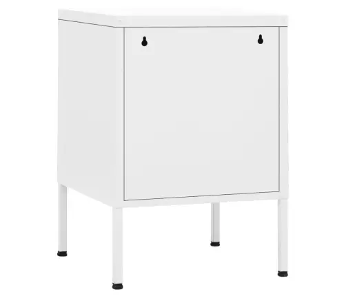 Naktsskapītis, 35X35X51 Cm, Tērauds, Balts Vidaxl