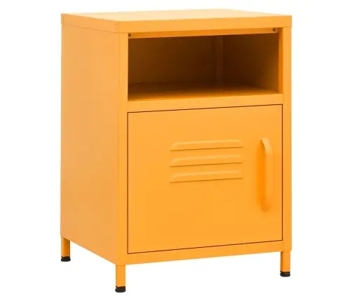 Naktsskapītis, 35X35X51 Cm, Tērauds, Dzeltens Vidaxl