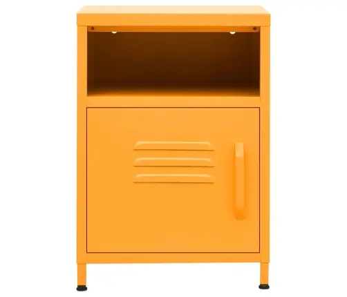 Naktsskapītis, 35X35X51 Cm, Tērauds, Dzeltens Vidaxl