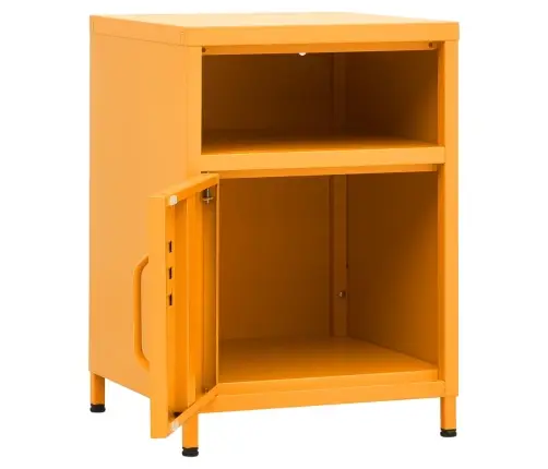 Naktsskapītis, 35X35X51 Cm, Tērauds, Dzeltens Vidaxl