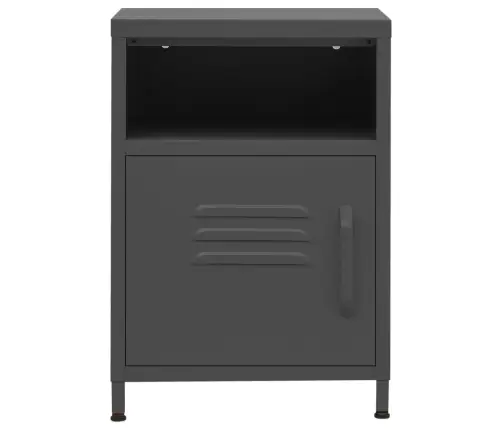 Naktsskapītis, 35X35X51 Cm, Tērauds, Antracītpelēks Vidaxl