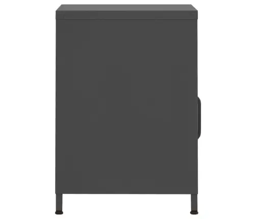 Naktsskapītis, 35X35X51 Cm, Tērauds, Antracītpelēks Vidaxl