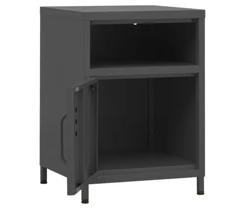 Naktsskapītis, 35X35X51 Cm, Tērauds, Antracītpelēks Vidaxl