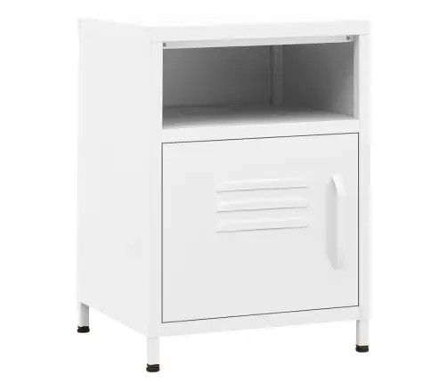 Naktsskapītis, 35X35X51 Cm, Tērauds, Balts Vidaxl Naktsskapītis, 35X35X51 Cm, Tērauds, Balts Vidaxl