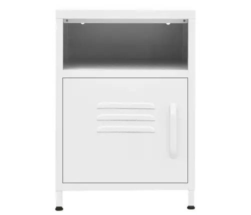 Naktsskapītis, 35X35X51 Cm, Tērauds, Balts Vidaxl Naktsskapītis, 35X35X51 Cm, Tērauds, Balts Vidaxl