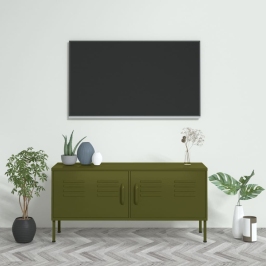 Tv Skapītis, 105X35X50 Cm, Tērauds, Olīvu Zaļš Vidaxl