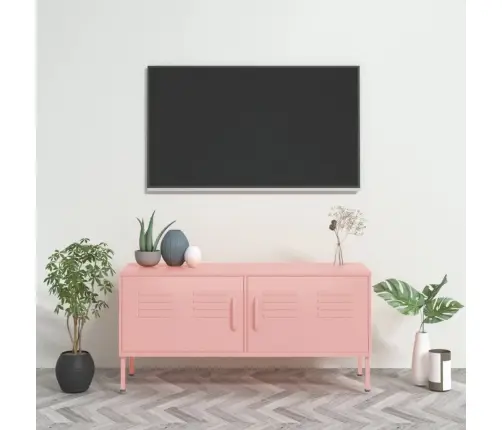 Tv Skapītis, 105X35X50 Cm, Tērauds, Rozā Vidaxl