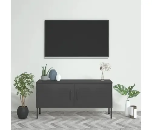 Tv Skapītis, 105X35X50 Cm, Tērauds, Antracītpelēks Vidaxl