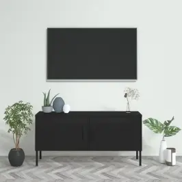 Televizoriaus Spintelė, Juodos Spalvos, 105X35X50cm Plienas