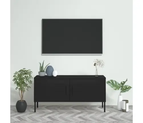 Televizoriaus Spintelė, Juodos Spalvos, 105X35X50cm Plienas