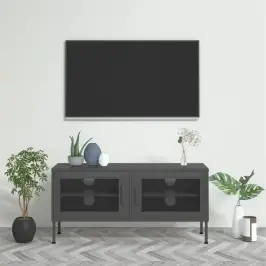 Televizoriaus Spintelė, Antracito Spalvos, 105X35X50cm Plienas