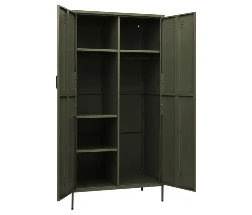 Skapis, 90X50X180 Cm, Tērauds, Olīvu Zaļš Vidaxl