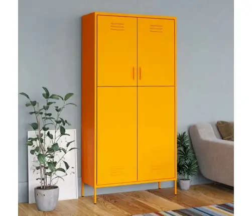 Skapis, 90X50X180 Cm, Tērauds, Sinepju Dzeltens Vidaxl