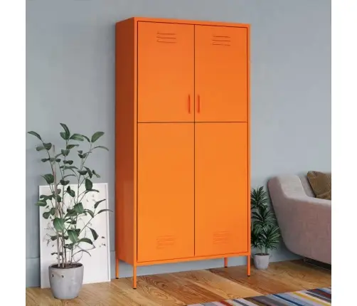 Skapis, 90X50X180 Cm, Tērauds, Oranžs Vidaxl