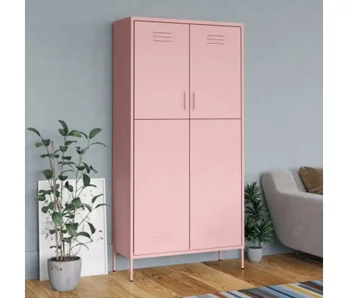 Skapis, 90X50X180 Cm, Tērauds, Rozā Vidaxl