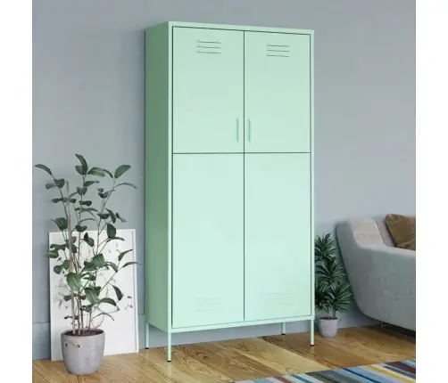 Drabužių Spinta, Mėtų Spalvos, 90X50X180cm Plienas