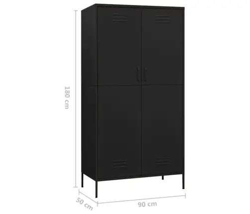 Garderoob, Must, 90 X 50 X 180 cm Teras Garderoob, Must, 90 X 50 X 180 cm Teras