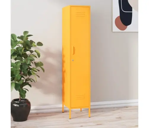 Ģērbtuves Skapis, 35X46X180 Cm, Tērauds, Sinepju Dzeltens Vidaxl