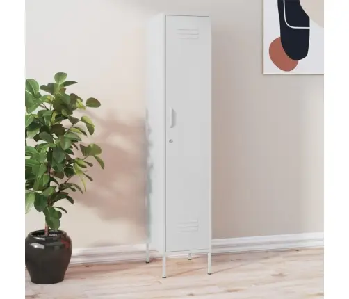 Ģērbtuves Skapis, 35X46X180 Cm, Tērauds, Balts Vidaxl