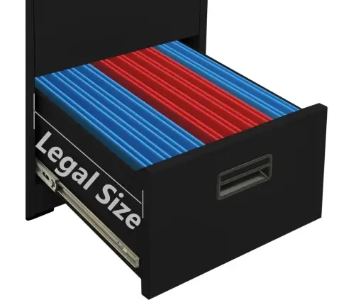 Failu Skapītis, Melns, 46X62X133 Cm, Tērauds Vidaxl