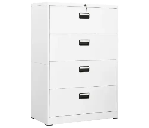 Failu Skapis, Balts, 90X46X134 Cm, Tērauds Vidaxl