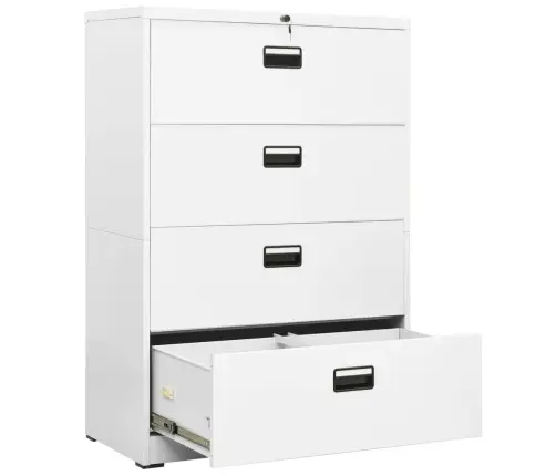 Failu Skapis, Balts, 90X46X134 Cm, Tērauds Vidaxl