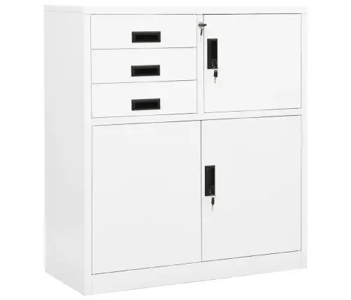 Biroja Skapis, 90X40X102 Cm, Balts, Tērauds Vidaxl