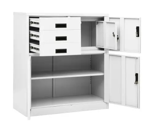 Biroja Skapis, 90X40X102 Cm, Balts, Tērauds Vidaxl