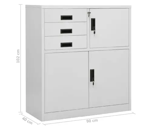 Biuro Spintelė, Šviesiai Pilkos Spalvos, 90X40X102cm Plienas