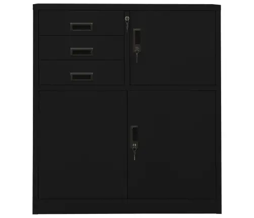 Biroja Skapis, 90X40X102 Cm, Melns, Tērauds Vidaxl