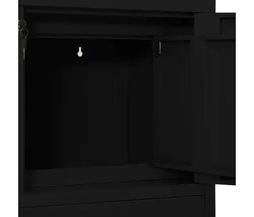 Biroja Skapis, 90X40X102 Cm, Melns, Tērauds Vidaxl