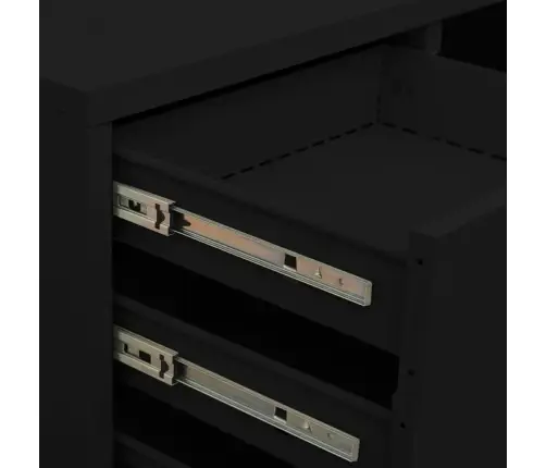 Biroja Skapis, 90X40X102 Cm, Melns, Tērauds Vidaxl