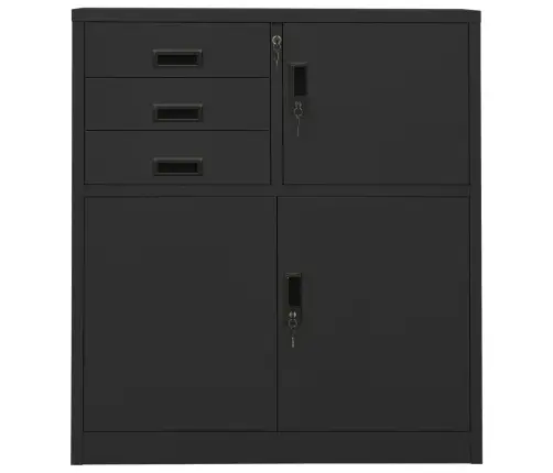 Biroja Skapis, 90X40X102 Cm, Antracītpelēks, Tērauds Vidaxl