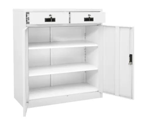 Biroja Skapis, 90X40X102 Cm, Balts, Tērauds Vidaxl