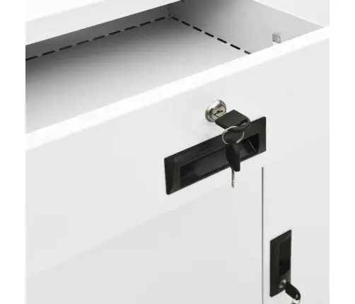 Biroja Skapis, 90X40X102 Cm, Balts, Tērauds Vidaxl