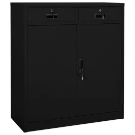 Biroja Skapis, 90X40X102 Cm, Melns, Tērauds Vidaxl