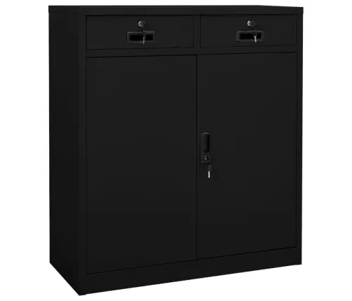 Biroja Skapis, 90X40X102 Cm, Melns, Tērauds Vidaxl