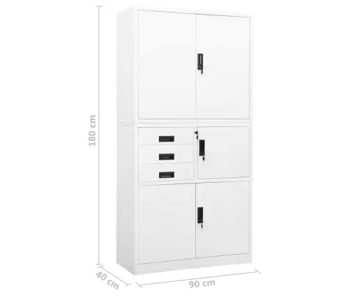 Biuro Spintelė, Baltos Spalvos, 90X40X180cm Plienas