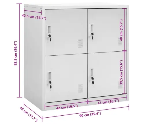 Lukustatav Hoiukapp, Helehall, 90X45X92,5 cm Teras
