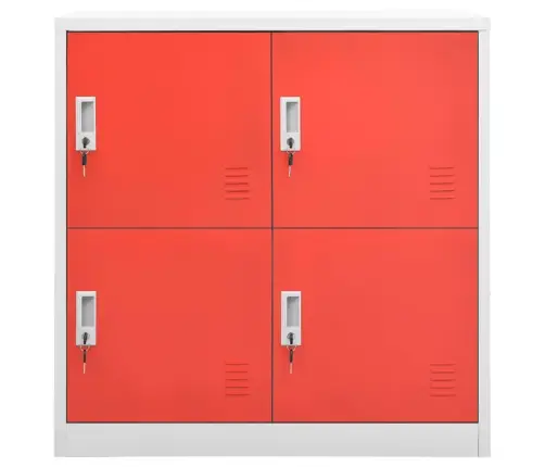 Lukustatav Hoiukapp, Helehall Ja Punane, 90X45X92,5 cm Teras