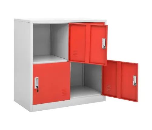 Lukustatav Hoiukapp, Helehall Ja Punane, 90X45X92,5 cm Teras