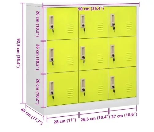 Persirengimo Spintelė, Pilka Ir Žalia, 90X45X92,5cm Plienas