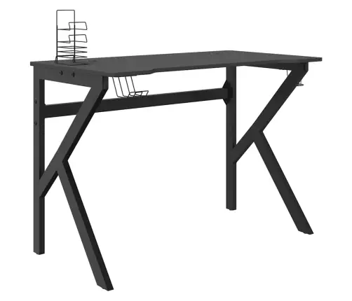Datorspēļu Galds, K-Formas Kājas, Melns, 110X60X75 Cm Vidaxl