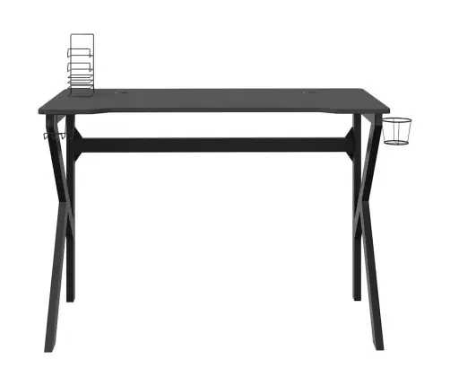 Datorspēļu Galds, K-Formas Kājas, Melns, 110X60X75 Cm Vidaxl
