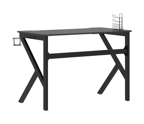 Datorspēļu Galds, K-Formas Kājas, Melns, 110X60X75 Cm Vidaxl