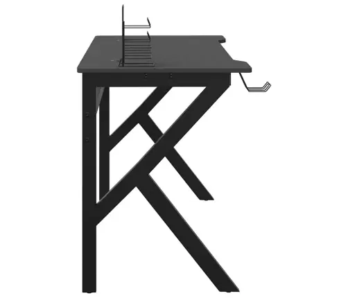 Datorspēļu Galds, K-Formas Kājas, Melns, 110X60X75 Cm Vidaxl